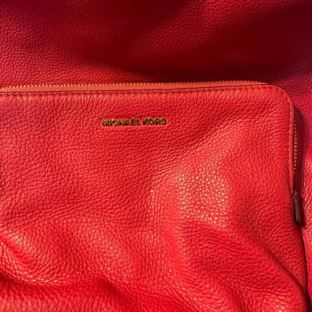 Michael Kors Cherry pink Backpack with Gold Accents